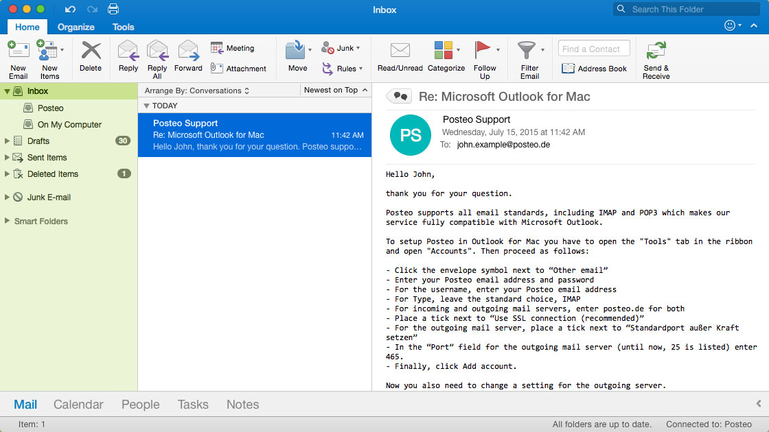 outlook for mac keep emails in inbox
